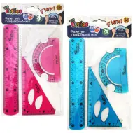 Set di righelli in plastica flessibile 3 pezzi in due varianti