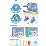 Set medico 2 in 1 blu in valigia con ruote