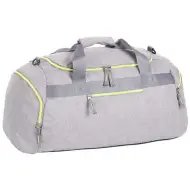 Spirit: Borsa sportiva grigio chiaro con cerniera verde neon 55x31x41cm