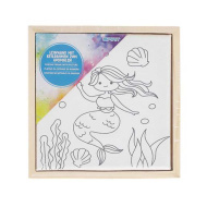 Spirit: Tela da pittura tesa con motivo sirena 15x15 cm