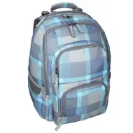 Spirit: Zaino scolastico arrotondato a quadri blu E-Bag, zaino 46x34x22cm