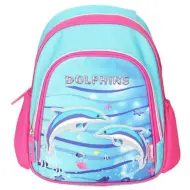 Spirit: Zaino scolastico arrotondato con delfini, 24x13x31cm