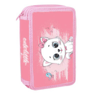 Spirit: astuccio imbottito a tre livelli con motivo Little Kitty, set da 28 pezzi