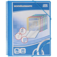Spirit: cartella portadocumenti spiralata blu con 30 tasche, formato A4