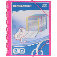 Spirit: cartellina a spirale rosa con 30 tasche, formato A4