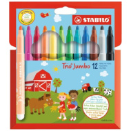 Stabilo: Trio Jumbo - set da 12 pennarelli a fibra colorati