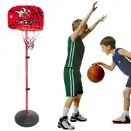 Tabellone da basket regolabile con supporto e palla 120-150 cm