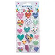 The Littlies: Set di adesivi 3D a forma di cuore su foglio 10x22cm
