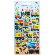 The Littlies: Set di adesivi 3D gonfiati con macchine da lavoro su foglio 10x22cm