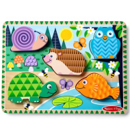 Tocca e senti - Puzzle tattile in legno: animali della foresta - Melissa &amp; Doug