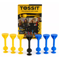 Tossit Starter Pack gioco da tavolo di freccette con ventose in silicone blu e giallo