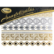 TyToo: Set di tatuaggi dorati 21x15 cm - Bracciale, cavigliera