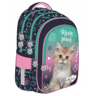 Zaino scolastico MLF Kitty Party con stampa di gattini, 4 scomparti, BPL58 40x29x19 cm