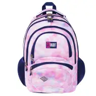 Zaino scolastico St.Right Pink Sky a tre scomparti, 42x30x19 cm
