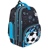 Zaino scolastico a due scomparti premium da calcio, 37x20x31cm.
