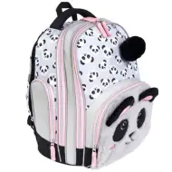 Zaino scolastico premium a due scomparti con panda, 37x20x31cm