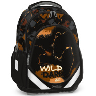 Ars Una: zaino scolastico anatomico "Wild in the Dark" con leone, 33×42×21 cm