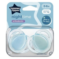 Tommee Tippee: Set di 2 succhietti ortodontici fluorescente Night Time, disponibili in diverse varianti (0-6 mesi)