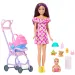Bambola Barbie con abito floreale set da babysitter - Mattel