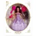 Bambola alla moda con capelli extra e accessori in abito viola 30cm