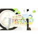 Bicicletta per bambini Bluey 12" con portaborraccia e rotelle, colore bianco-blu-verde – Dino Bikes