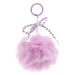 Borsa con pompon e fiocco di perline - viola