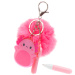 Borsa con pompon e piuma - rosa