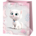 Borsa regalo bianca con gattini, media 18x23x10 cm