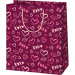 Borsa regalo di medie dimensioni a fantasia di cuori 18x23x10 cm