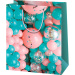 Borsa regalo di medie dimensioni con stampa di palloncini multicolore 18 x 10 x 23 cm