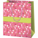 Borsa regalo rosa con la scritta Szeretettel, misura standard, 11 x 6 x 14 cm