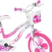 Flappy bicicletta per bambini da 14” con cestino e seggiolino per bambole, colore rosa-bianco – Dino Bikes