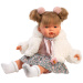Llorens: Joelle, bambola che piange di 38 cm con ciuccio e cappotto bianco.