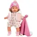 Llorens: Lola bambola piangente di 38 cm con ciuccio e coperta rosa