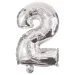 Numerosi palloncini in lamina color argento – numero 2, 86 cm
