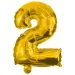 Numerosi palloncini in lamina color oro – numero 2, 86 cm