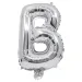 Palloncino in foglio a forma di lettera B colore argento - Lettera B 32 cm