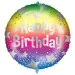 Palloncino in foil per compleanno - con scritta "Happy Birthday", motivo a stelle arcobaleno, 46 cm