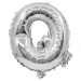 Palloncino in mylar a forma di lettera argento - lettera Q 32cm