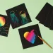 PlayBox: set da 10 fogli di carta nera cerata da grattare, 15 x 15 cm