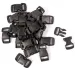 Playbox: Set da 10 fibbie nere in plastica da 11 mm