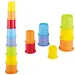 Playgo: Set di costruzione con bicchieri arcobaleno in plastica riciclata, set da 8 pezzi