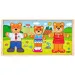 Puzzle in legno con famiglia di orsi da vestire - Woodyland