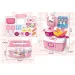 Set cucina giocattolo portatile rosa da 18 pezzi