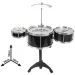 Set di batteria giocattolo Jazz Drum a 4 pezzi con supporto nero