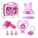 Set di bellezza in valigia trasparente rosa con accessori