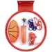 Set di canestro da basket in metallo con rete colorata, palla e pompa da 24 cm