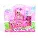 Set di gioco casa delle bambole rosa "Holiday Villa" da costruire