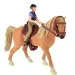 Set di gioco con cavallo marrone e cavaliere