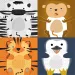 Set di tovaglioli di carta con animali allegri - 2 strati, 33x33 cm, 20 pezzi